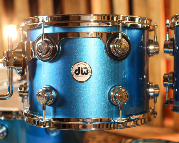 DW Collector's Maple SSC Laser Blue Lacquer Drum Set - 22,8,10,12,14,16,18,14sn - SO#1416753