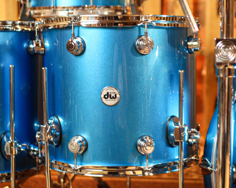 DW Collector's Maple SSC Laser Blue Lacquer Drum Set - 22,8,10,12,14,16,18,14sn - SO#1416753