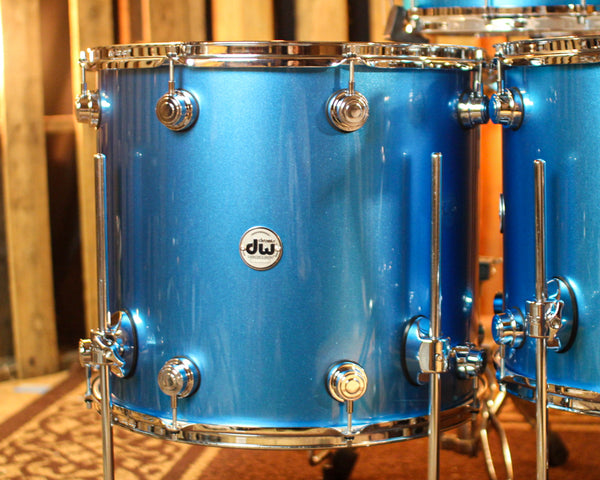 DW Collector's Maple SSC Laser Blue Lacquer Drum Set - 22,8,10,12,14,16,18,14sn - SO#1416753