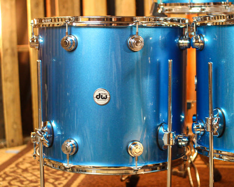 DW Collector's Maple SSC Laser Blue Lacquer Drum Set - 22,8,10,12,14,16,18,14sn - SO#1416753