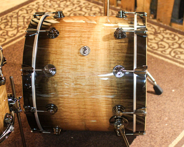 DW Collector's Maple SSC Candy Black Burst over Heartwood Curly Maple Drum Set - 22,10,12,14,16,14sn - SO#1391933