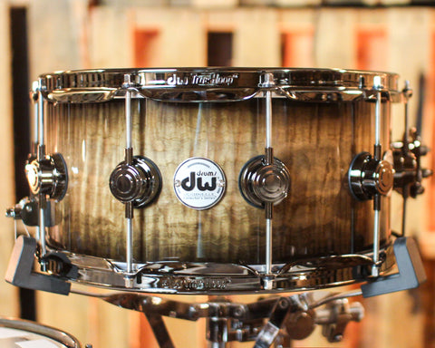 DW Collector's Maple SSC Candy Black Burst over Heartwood Curly Maple Drum Set - 22,10,12,14,16,14sn - SO#1391933