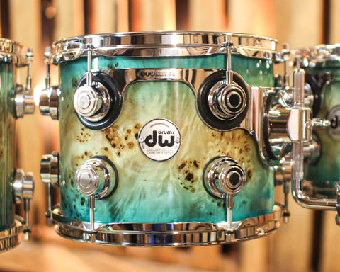 DW Collector's Maple SSC Regal Blue Burst over Mapa Burl Drum Set - 22,8,10,12,14,16,18,14sn - SO#1356782