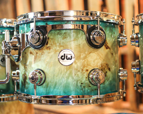 DW Collector's Maple SSC Regal Blue Burst over Mapa Burl Drum Set - 22,8,10,12,14,16,18,14sn - SO#1356782