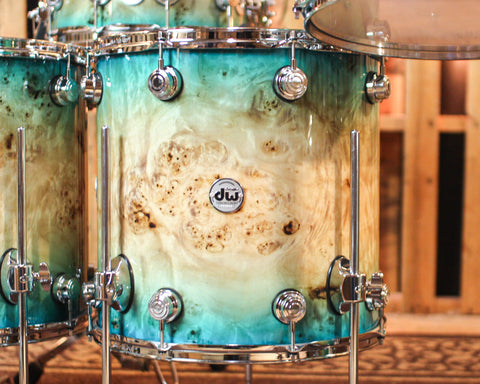 DW Collector's Maple SSC Regal Blue Burst over Mapa Burl Drum Set - 22,8,10,12,14,16,18,14sn - SO#1356782