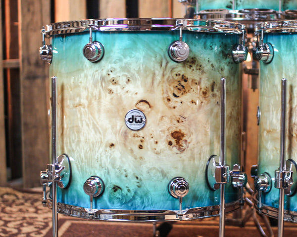 DW Collector's Maple SSC Regal Blue Burst over Mapa Burl Drum Set - 22,8,10,12,14,16,18,14sn - SO#1356782