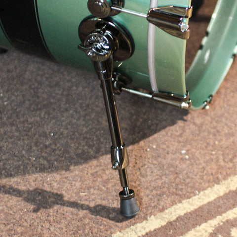 DW Collector's Maple SSC Mint Green Metallic w/ Black Rally Stripe Drum Set - 22,10,12,16,14sn - SO#1414933