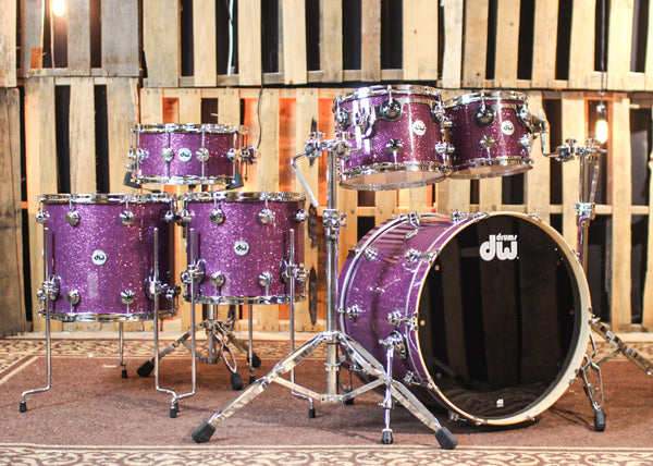 DW Collector's Maple SSC Purple Glass Drum Set - 22,10,12,14,16,14sn - SO#1354753