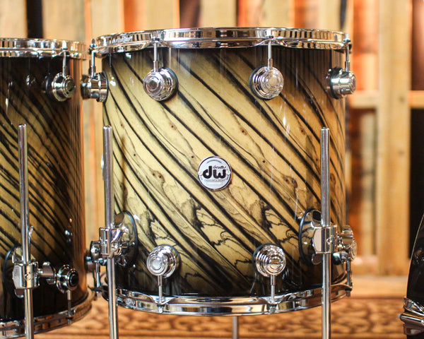 DW Collector's Maple SSC Candy Black Burst over Twisted Ivory Ebony Drum Set - 22,8,10,12,14,16 - SO#1388755