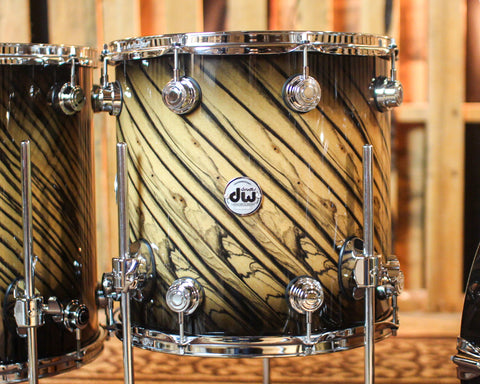 DW Collector's Maple SSC Candy Black Burst over Twisted Ivory Ebony Drum Set - 22,8,10,12,14,16 - SO#1388755