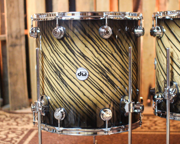 DW Collector's Maple SSC Candy Black Burst over Twisted Ivory Ebony Drum Set - 22,8,10,12,14,16 - SO#1388755