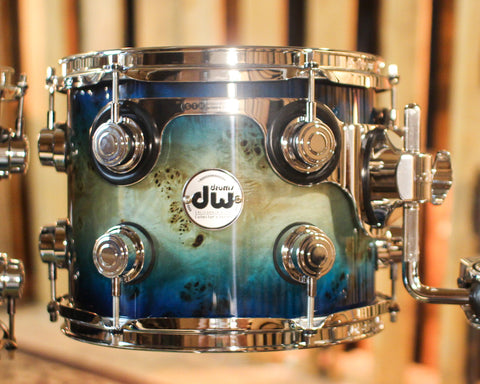DW Collector's Maple SSC Regal to Royal Blue Burst over Mapa Burl Drum Set - 22,10,12,16 - SO#1408269