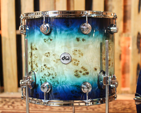 DW Collector's Maple SSC Regal to Royal Blue Burst over Mapa Burl Drum Set - 22,10,12,16 - SO#1408269