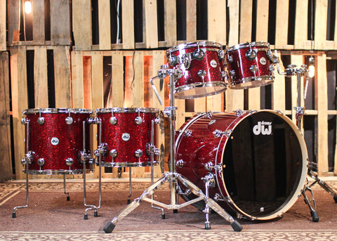 DW Collector's Maple SSC Ruby Glass Drum Set - 22,10,12,14,16 - SO#1332134