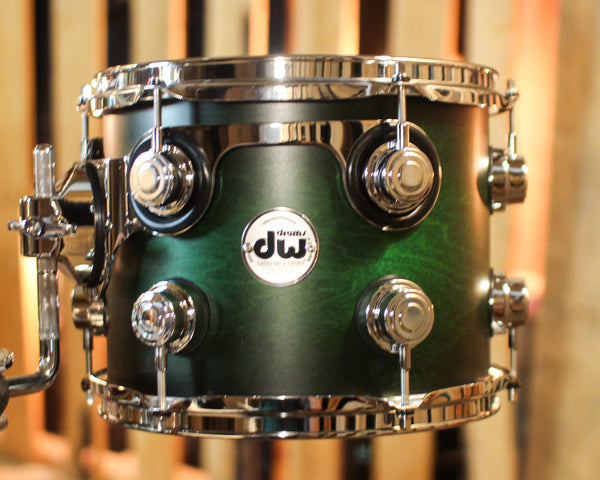 DW Collector's Maple SSC Satin Emerald Green to Ebony Burst Drum Set - 20,10,12,13,15 - SO#1440815