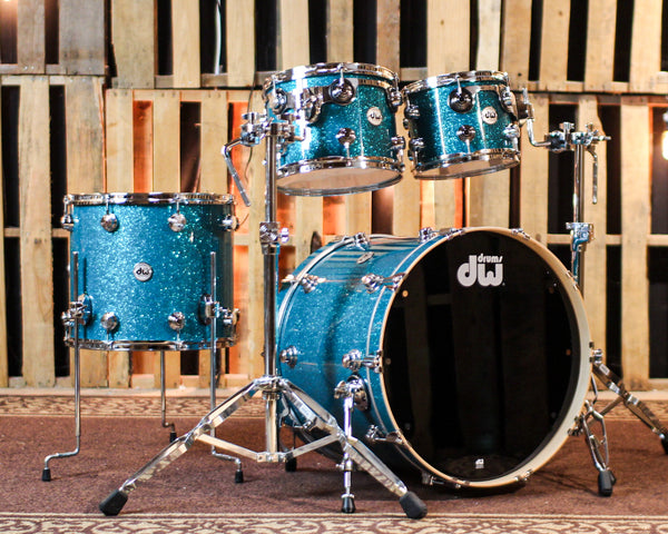 DW Collector's Maple SSC Teal Glass Drum Set - 22,10,12,16 - SO#1389822