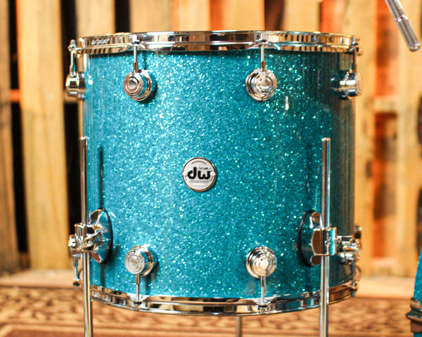 DW Collector's Maple SSC Teal Glass Drum Set - 22,10,12,16 - SO#1389822