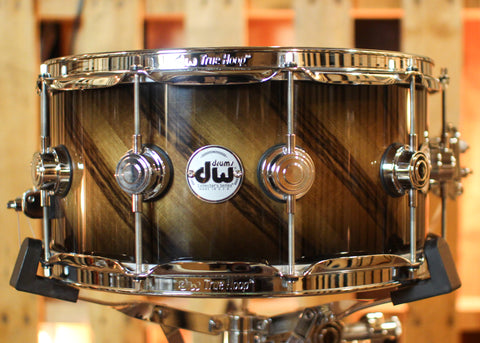 DW 6.5x14 Collector's Maple VLT Candy Black Burst over Twisted European Walnut Snare Drum - SO#1426116