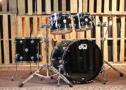 DW Collector's Pure Birch Solid Black Lacquer Drum Set - 22,10,12,16 - SO#1341028