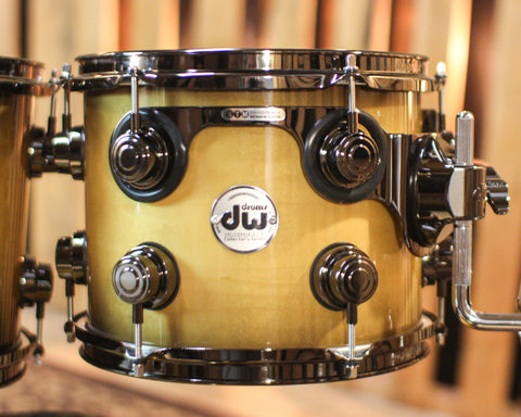 DW Collector's Birch HVLT Yellow to Black Burst Drum Set - 22,10,12,14,16,6.5x14 - SO#1365597