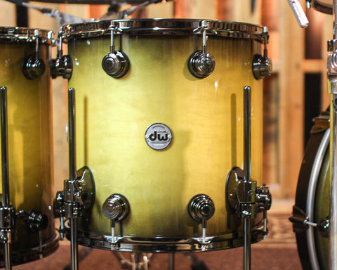 DW Collector's Birch HVLT Yellow to Black Burst Drum Set - 22,10,12,14,16,6.5x14 - SO#1365597