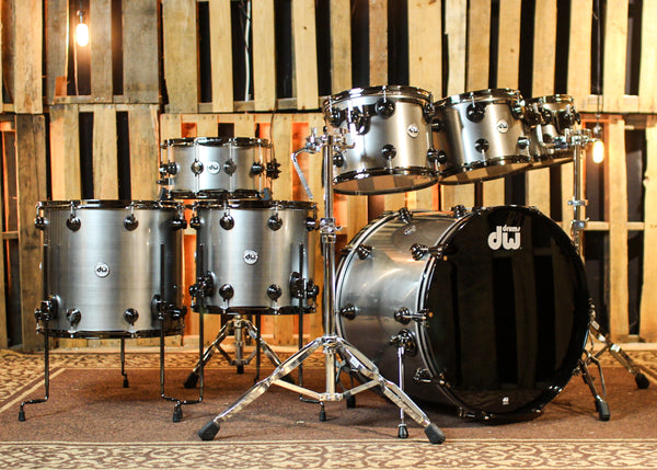 DW Collector's Oak Anodized Stainless Steel Drum Set - 24,10,12,13,15,18,14sn - SO#1357434