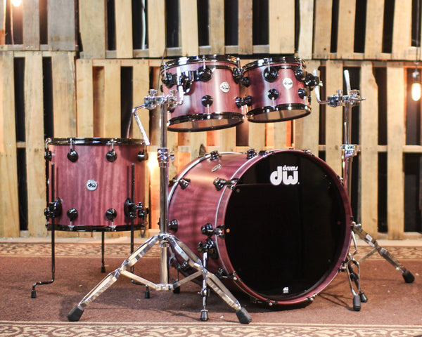 DW Collector's Pure Purpleheart VLT Natural Satin Oil Drum Set - 22,10,12,16 - SO#1398023