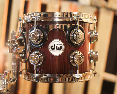 DW Collector's Purpleheart VLT Natural to Candy Black Burst Drum Set - 23,8,10,12,16,18 - SO#1429712