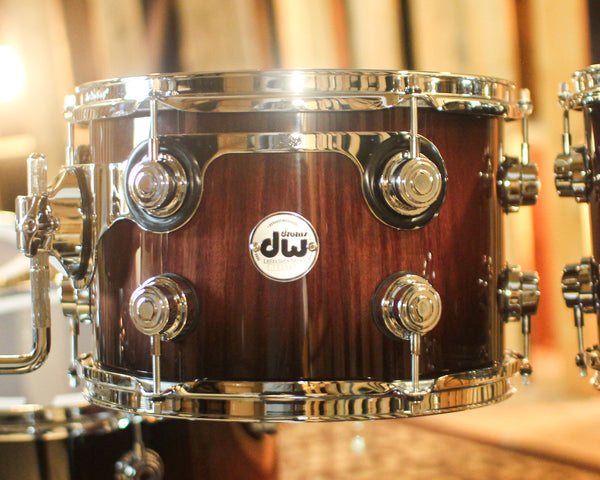 DW Collector's Purpleheart VLT Natural to Candy Black Burst Drum Set - 23,8,10,12,16,18 - SO#1429712