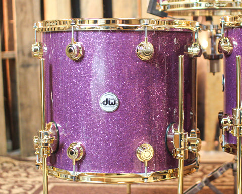 DW Collector's Purpleheart Purple Glass Drum Set - 22,8,10,12,14,16,14sn - SO#1354919