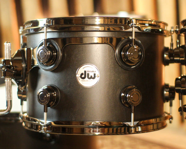 DW Collector's SonicPly Ebony Satin Oil Drum Set - 22,10,12,16,14sn - SO#1412867