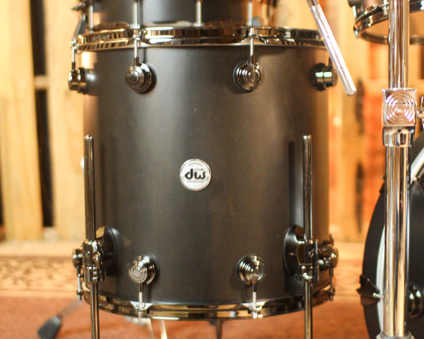 DW Collector's SonicPly Ebony Satin Oil Drum Set - 22,10,12,16,14sn - SO#1412867