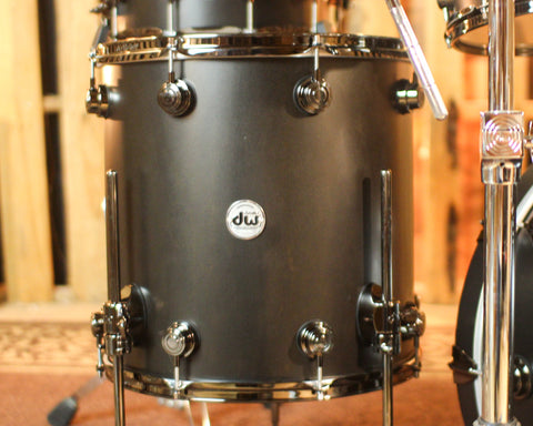 DW Collector's SonicPly Ebony Satin Oil Drum Set - 22,10,12,16,14sn - SO#1412867