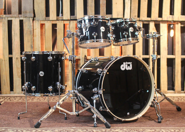 DW Collector's Standard Maple Gloss Black Drum Set - 22,10,12,16 - SO#1324968