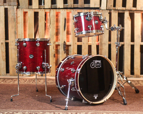 DW Performance Cherry Stain Lacquer Bop Drum Set - 14x18, 8x12, 14x14