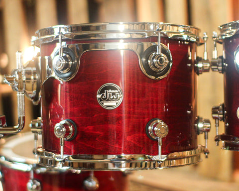 DW Performance Cherry Stain Lacquer Fusion Drum Set - 16x20, 8x10, 9x12, 12x14