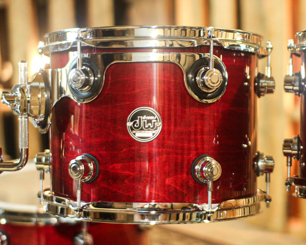 DW Performance Cherry Stain Lacquer Stage Drum Set - 18x22, 8x10, 9x12, 14x16