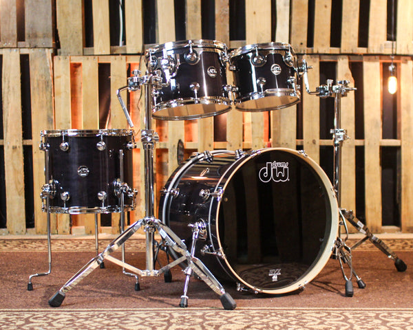 DW Performance Ebony Stain Lacquer Fusion Drum Set - 16x20, 8x10, 9x12, 12x14