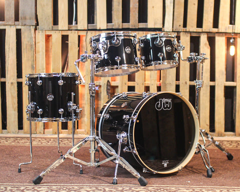 DW Performance Gloss Black Fusion Drum Set - 16x20, 8x10, 9x12, 12x14