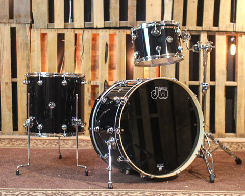 DW Performance Gloss Black Rock Drum Set - 14x24, 9x13, 16x16