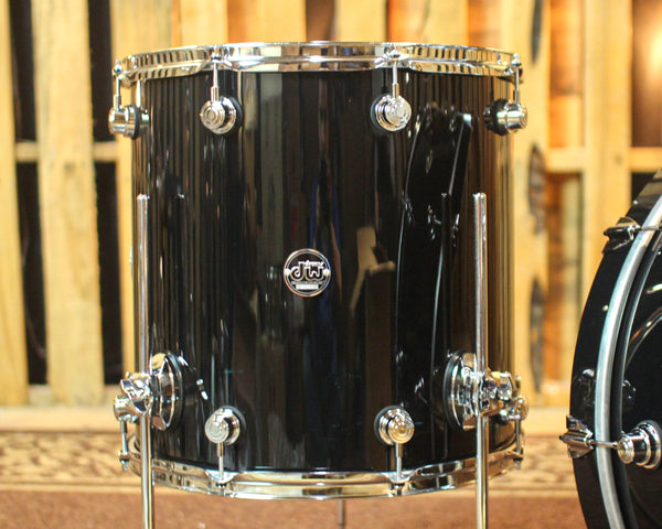 DW Performance Gloss Black Rock Drum Set - 14x24, 9x13, 16x16