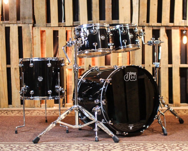 DW Performance Piano Black Lacquer Stage Drum Set - 18x22, 8x10, 9x12, 14x16