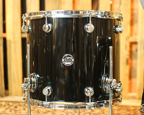 DW Performance Piano Black Lacquer Stage Drum Set - 18x22, 8x10, 9x12, 14x16