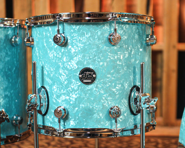 DW Performance Seafoam Marine 6pc Drum Set - 18x22,7x8,8x10,9x12,12x14,14x16