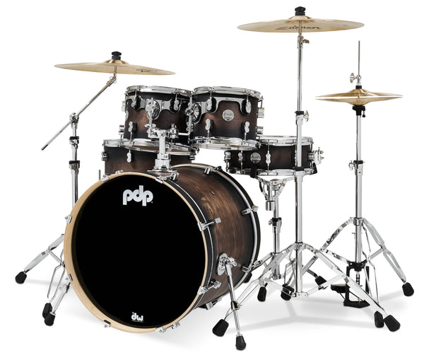 PDP Concept Maple Satin Charcoal Burst 5-Piece Drum Set PDCM2215SCB