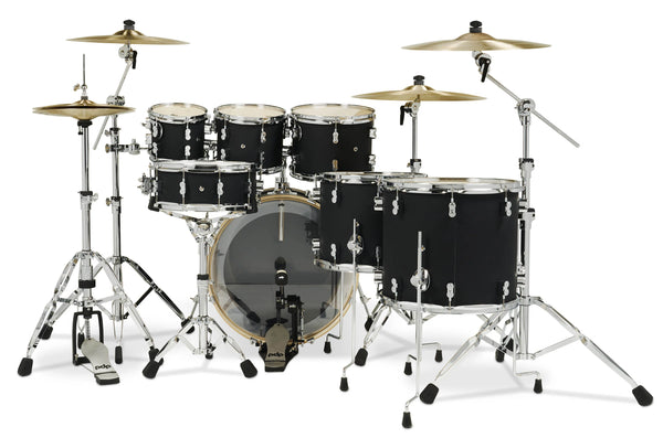 PDP Concept Maple Satin Black Finish Ply 7-Piece Drum Set PDCM2217BK