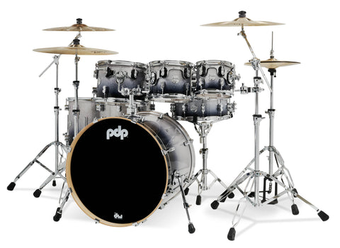 PDP Concept Maple Silver to Black Fade 7-Piece Drum Set PDCM2217SB