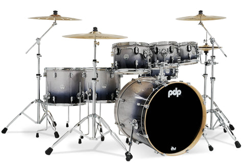 PDP Concept Maple Silver to Black Fade 7-Piece Drum Set PDCM2217SB