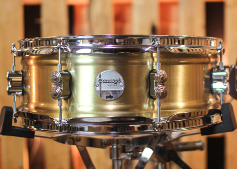 PDP 5x14 Concept Dual-beaded Brushed Brass Snare Drum - PDSN0514NBBC