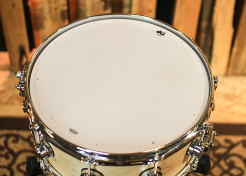 Used DW 6.5x14 Collector's Black Swamp Natural Satin Oil Solid Maple Snare Drum - SO#883633